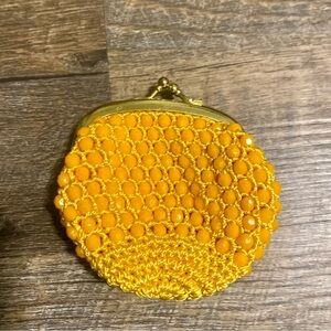 Vintage Orange Beaded Coin Purse